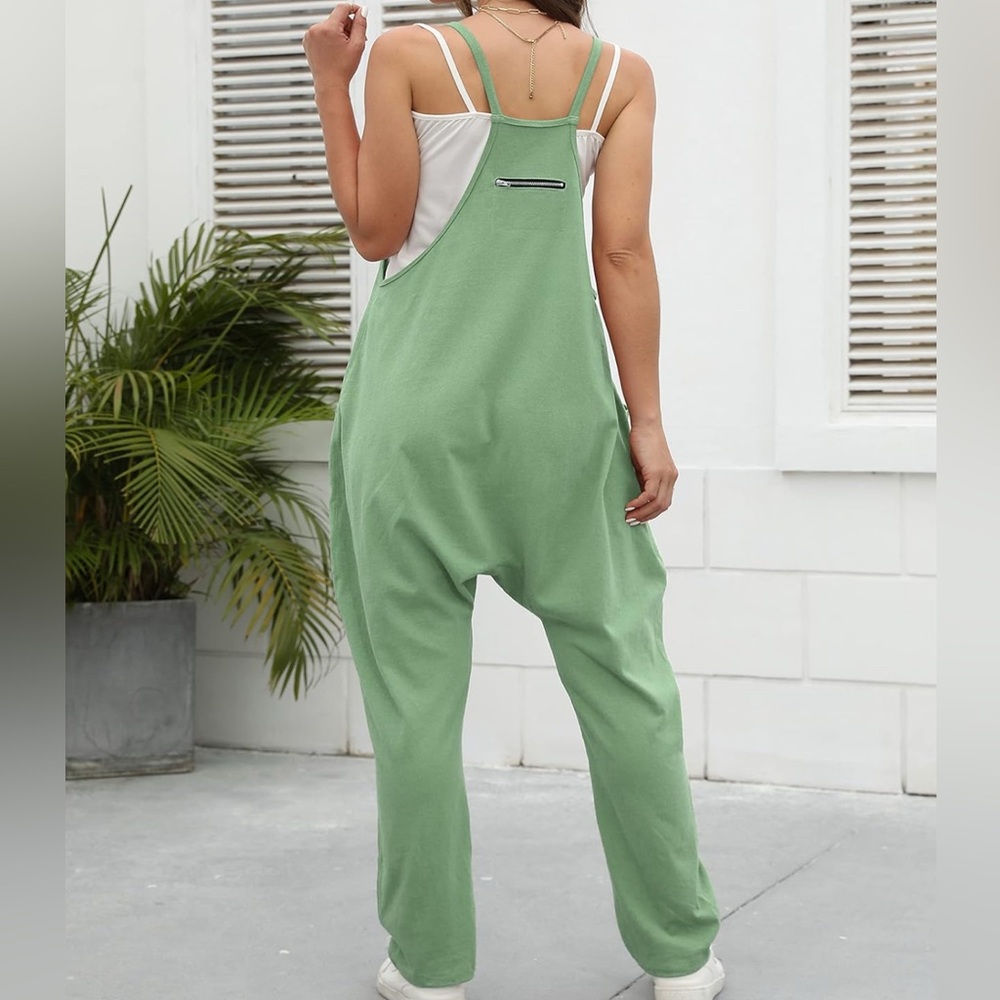 Women's Green Relaxed Fit Jumpsuit - Size 10 - Picture 8 of 11